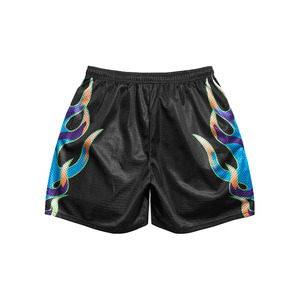 Shorts de basketball décontractés en coton 100% personnalisés 2026, séchage rapide, sublimation, maille flamme, pour la gym et le sport, OEM ODM - Product Image 1
