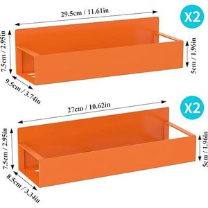 Set di 4 Organizzatori Magnetici Arancioni per Spezie, Perfetti per Frigorifero e Forno - Product Image 3
