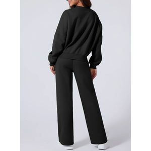 Ensemble de survêtements pour femmes à manches longues, vêtements de sport pour la course à pied et le jogging, coupe ample personnalisée, nouveau style, survêtement zippé pour femmes - Product Image 2