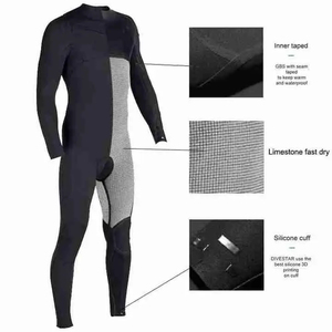 Men's Full Body Neoprene <b>Wetsuit</b> Long Sleeve 3.0mm Back Zip Waterproof All Seasons Swimwear Crew Neck Design Swimming Suit - Product Image 5