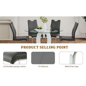 Moderno Set di mobili per la casa di 2 carbone di carbonio sedie da pranzo placcato gambe in metallo per soggiorno camera da letto cucina sala da pranzo - Product Image 5