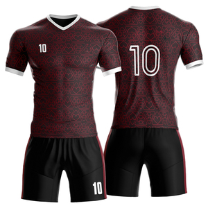 Camiseta de Fútbol Sublimada Personalizada de Alta Calidad para Hombre, Roja, Manga Corta, 100% Poliéster, Transpirable, Uniforme de Equipo para Todas las Temporadas - Product Image 2