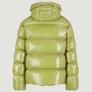 Veste matelassée en tissu PU écologique pour homme, couleur beige, garnissage en coton, bordure en fourrure, coupe-vent, vêtement décontracté d'hiver, coupe régulière, fermeture éclair - Product Image 3