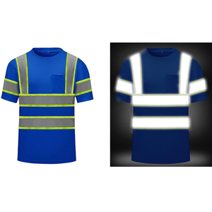 Chemise de sécurité haute visibilité neuve, pas chère, prête à être expédiée, respirante, vêtements de travail pour hommes, manches courtes, chemise réfléchissante - Product Image 4