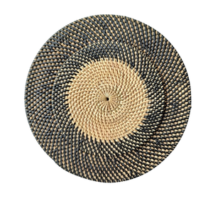 Tea Ceremony Rattan Table Mat Hand-Made Round <b>Placemat</b> for Oriental Style Decor Intricate Woven Fiber Mat - Product Image 2