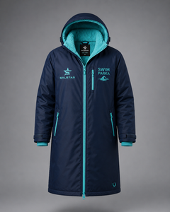Veste parka de bain imperméable personnalisée de haute qualité, longue, à capuche, doublée polaire, pour le changement de vêtements après la baignade, fournie directement par l'usine - Product Image 3