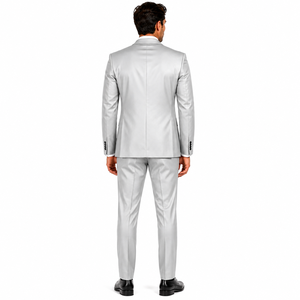 Custom Logo Mens Formal Suit 3 Button Notch Lapel Business Suit Coat Trousers <b>Set</b> Solid Color Custom Men Business Suit <b>Set</b> - Product Image 2