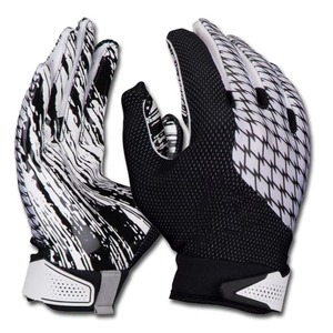 Gants de football américain personnalisés avec sangle de poignet réglable en velcro, impression de logo en silicone personnalisée, antidérapants, pour entraînement adulte - Product Image 3