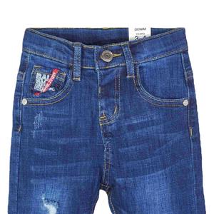 Jeans brodés polyvalents pour enfants, pantalons longs bleus pour garçons, jeans d'automne et de printemps - Product Image 5