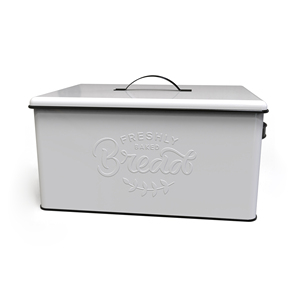 <b>Seed</b> Rectangle <b>Storage</b> Container With Lid Airtight Freshness Preservation Kitchen Use Metal Enameled Minimalist Design - Product Image 5