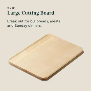 <b>Large</b> Wooden Cutting Board 17x12 Inch Rectangle Minimalist Design for Sunday Dinners and Meat Serving - Product Image 1