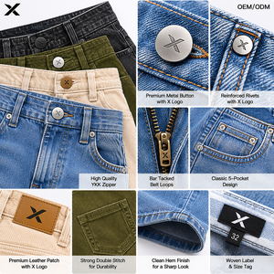 Shorts en jean pour homme X Sports City 100% coton, style streetwear et décontracté, effet délavé naturel, durable, OEM/ODM - Product Image 5