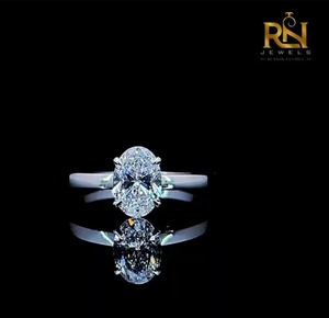 Bague de fiançailles en or massif avec halo caché en diamant de laboratoire rond de 2 carats pour femme, OEM ODM, vente en gros, approvisionnement B2B - Product Image 6