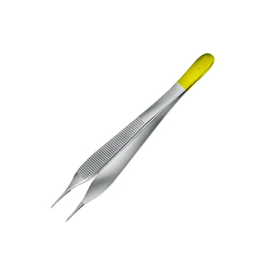 Pinzas Adson de 4.34 Pulgadas con Insertos Rectos de Carburo de Tungsteno, Pinzas Quirúrgicas de Acero Reutilizables con Acabado Dorado - Product Image 2