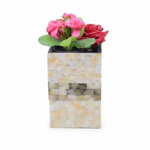 Handmade Mother of Pearl <b>Mosaic</b> Flower <b>Vase</b> Luxury Bone Inlay Design Tabletop Decorative <b>Vase</b> for Modern Home Hotel Centerpiece - Product Image 5