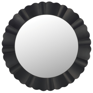 Miroir mural rond en bois avec cadre, design moderne, finition noire, pour dressing, salon, chambre, couloir - Product Image 4