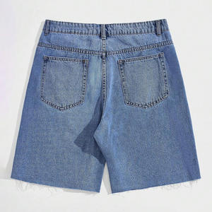 Shorts de mezclilla para hombre de alta calidad, diseño personalizado, shorts de mezclilla rotos para hombre, shorts de mezclilla con apliques bordados. - Product Image 2