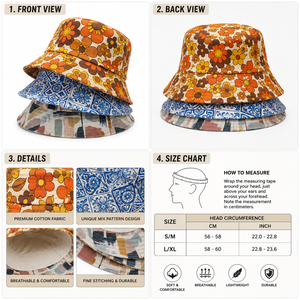 High Quality Cotton Summer Adjustable Button <b>Bucket</b> <b>Hat</b> Men Women Fashion <b>Reversible</b> Design Solid Sun Protection Wholesale - Product Image 4
