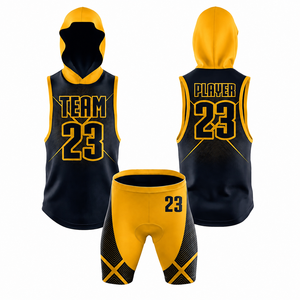 Uniforme de football américain 7v7 personnalisé OEM, imprimé par sublimation, respirant, à séchage rapide, en polyester/coton, sans manches, avec capuche, pour l'entraînement - Product Image 2