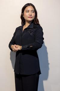 Camisa SHERYL Black Moss Crepe Premium y Elegante para Mujer Compre Directamente del Proveedor - Product Image 4
