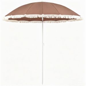 Parasol de patio bohème à franges de 7 pieds, inclinaison réglable à 30 degrés, auvent solaire extérieur portable, en métal, 2 sections, pour plage et hôtel - Product Image 3