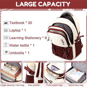 Sac à dos double épaule grande capacité de haute qualité pour filles, collégiennes, lycéennes et élèves du primaire - Product Image 5