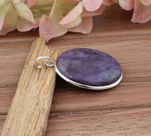 จี้เพชรพลอยทรงรีธรรมชาติ ชุบแพลตตินัม เงินแท้ 925 ขายส่ง สร้อยคอวินเทจแบบหลวม - Product Image 1