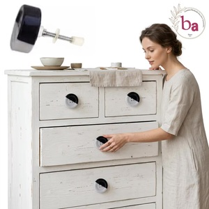Poignées de tiroir et de placard modernes haut de gamme, boutons noirs et blancs pour cuisine, chambre, salon, bureau à domicile, armoire et commode - Product Image 4