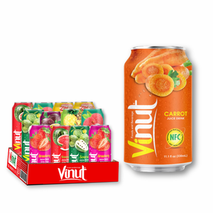 Carrot Juice Drink VINUT 330ml Vietnam Factory Price Sugar-Free <b>Beverage</b> OEM/ODM Private Label Free Sample Wholesale Price - Product Image 1