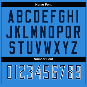 เสื้อฟุตบอลอเมริกันสไตล์หรูหราขายส่ง ผ้าโพลีเอสเตอร์ 100% สีน้ำเงินกรมท่า ขาว ตาข่าย ระบายอากาศได้ดี ไซส์ใหญ่ แฟชั่น - Product Image 4