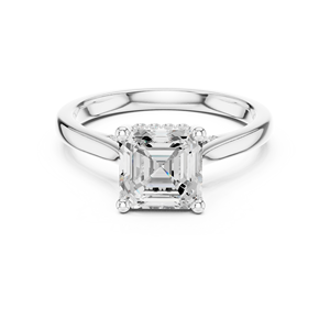 Anillo de compromiso con diamante brillante de corte Asscher cultivado en laboratorio para mujer, diseño clásico con engaste de puntas, joyería certificada GRA al precio más bajo. - Product Image 1