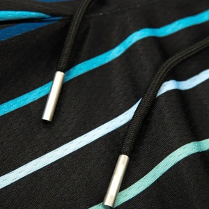 Pantalones Cortos de Playa Casuales de Verano para Hombre, con Cordón Elástico en la Cintura, Estampado a Rayas Simple, de Alta Calidad, con Logotipo Personalizado OEM - Product Image 6