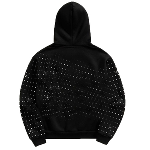 Sweat-shirts surdimensionnés premium entièrement ornés de strass, style streetwear Y2K, avec logo personnalisé, en tissu épais, fournisseur en gros - Product Image 4