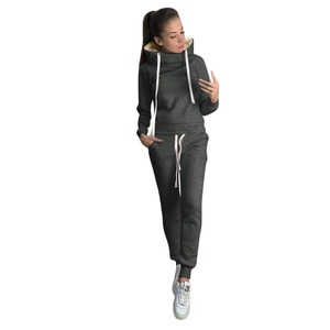 Conjunto Deportivo de Felpa de Algodón Premium para Mujer, con Logotipo Personalizado, Pantalones Deportivos y Sudadera con Capucha para Ropa Deportiva - Product Image 2