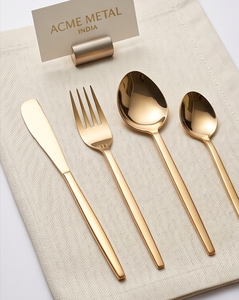 Stylish Copper Coated Cutlery Set Stainless Steel High Mirror Polish Rust Resistant For Dinner Table Parties And Restaurant - Product Image 1