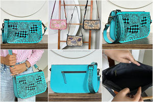 Bolso Bandolera de Cuero Genuino Hecho a Mano con Diseño de Tablero de Ajedrez, Precio de Fábrica 2026, Perfecto para Uso Diario - Product Image 3