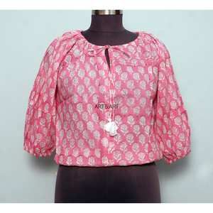 T-shirt d'été décontracté à col rond et manches courtes, coupe classique moderne, imprimé floral vintage, 100 % coton, lavable, écologique, séchage rapide - Product Image 1