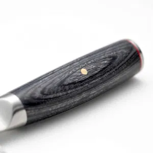 Couteau de chef classique de 8 pouces, lame à motifs argentés, manche en bois noir, outil de découpe de cuisine pour couper les fruits et les légumes, cuisiner - Product Image 6