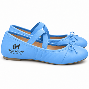 Iron Mark Industries Soft Ballet <b>Shoes</b> Girls Flat Genuine Leather Upper Rubber Outsole Elastic Strap <b>Bow</b> Dance Slip-Ons Light - Product Image 2