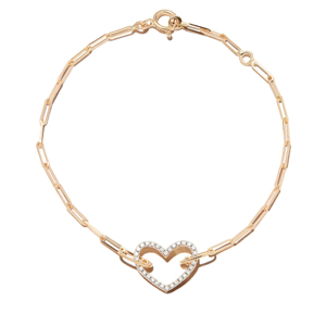 Collar de Cadena con Cristales en Forma de Corazón Chapado en Oro, Estilo Romántico, Unisex, para Uso Diario - Product Image 1