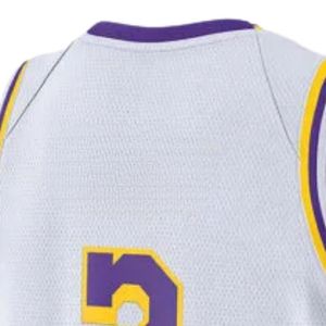 Camiseta de Baloncesto Blanca y Morada para Hombre, Sin Mangas, Ligera, Deportiva, Transpirable, Uniforme para Entrenamiento y Partido - Product Image 4
