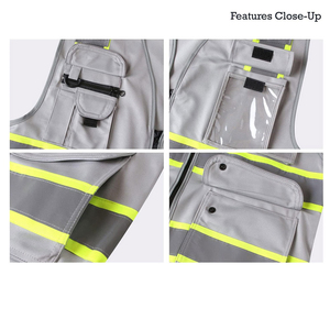 Gilet de sécurité haute visibilité imperméable avec logo personnalisé, multi-poches, réfléchissant, en polyester, vêtements de travail - Product Image 5