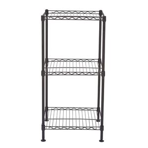 Scaffalatura a 3 Ripiani in Filo Metallico Nero, Robusta e Regolabile, per Soggiorno e Bagno, per Conservare Vestiti, Scarpe, Borse, Alimenti, Spezie, Attrezzi - Product Image 5