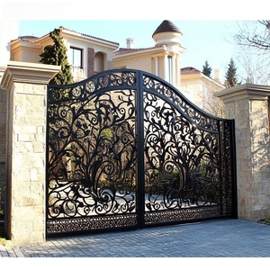 Puerta Doble de Jardín de Hierro Forjado Estilo Victoriano Europeo, Resistente al Óxido, con Recubrimiento en Polvo, Fácil de Montar, Apertura Abatible, Control Manual - Product Image 2
