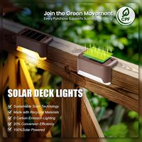 Lampes solaires pour marches, étanches IP67, LED à détecteur de mouvement, haute luminosité, à intensité variable, pour jardin, extérieur, escaliers, allées, terrasse, clôture, cour, patio