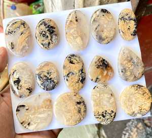 Natural Tiger Dendrite Cabochon Wholesale Bulk Lot – Genuine Tiger Dendrite Loose Gemstone for Jewelry Making, Rings, Pendants, - Product Image 1