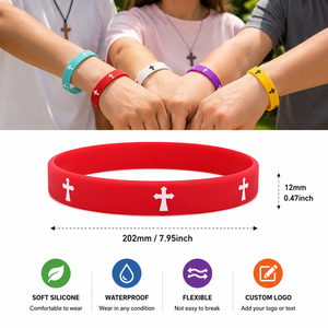 Pulseras de Silicona Cruzadas Coloridas para Ministerio Juvenil y Campamento Bíblico - Product Image 2