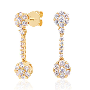 Pendientes de Diamantes Cultivados en Laboratorio con Certificación IGI, Diseño de Margarita, Oro Blanco de 14K, Chapado en Rodio, Joyería Fina de Lujo, Regalo de Boda - Product Image 5
