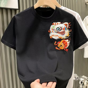 T-shirt en coton lourd de luxe de haute qualité 230 GSM pour hommes, coupe oversize à épaules tombantes, personnalisable avec broderie de logo et impression numérique - Product Image 1