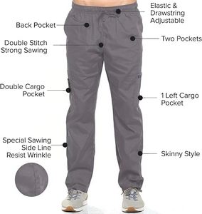 Conjunto de Uniforme Médico DARAS para Mujer, Color Gris, Cuello en V, Manga Corta, Pantalones con Bolsillos, para Profesionales Médicos - Product Image 5